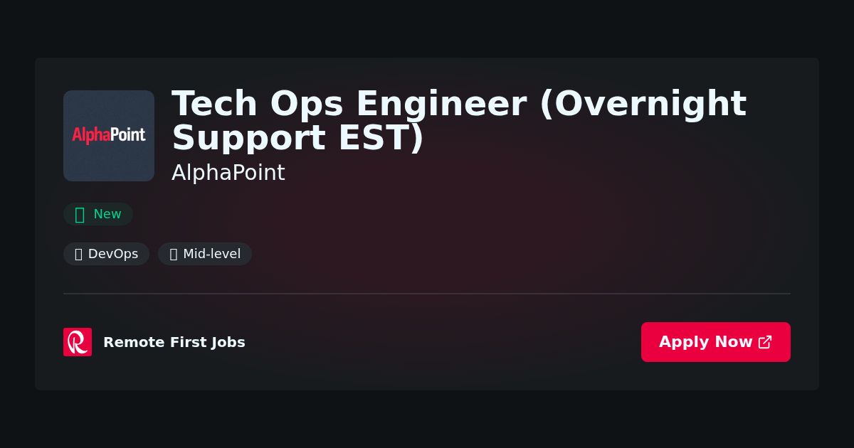 AlphaPoint Expands Overnight Support Team with New Tech Ops Engineer for Enhanced Client Services in EST Time Zone | News