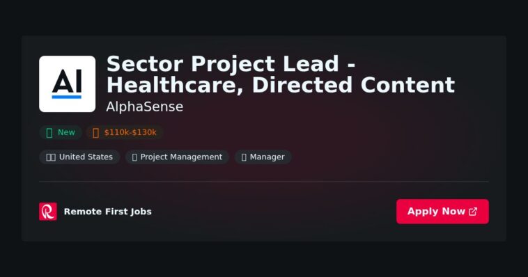 “AlphaSense Appoints New Sector Project Lead for Healthcare, Enhancing Directed Content Strategy” | News