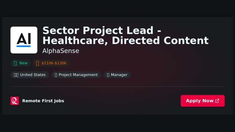 “AlphaSense Appoints New Sector Project Lead for Healthcare, Enhancing Directed Content Strategy” | News