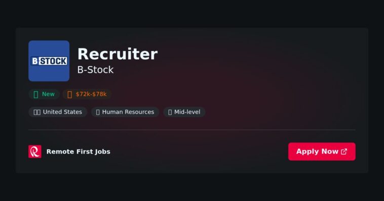 B-Stock Solutions Seeks Recruiter to Manage Full-Cycle Recruiting Across Multiple Roles | News 7 B-Stock Solutions Seeks Recruiter to Manage Full-Cycle Recruiting Across Multiple Roles | News