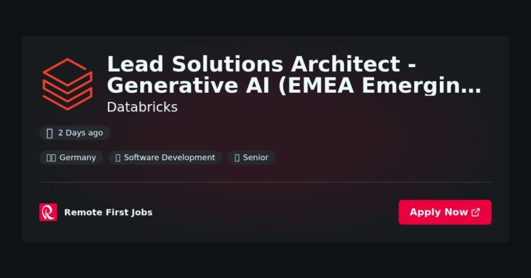 Databricks Appoints Lead Solutions Architect for Generative AI in EMEA to Drive Innovation in Data Solutions | News