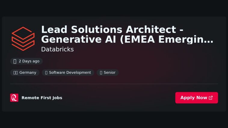 Databricks Appoints Lead Solutions Architect for Generative AI in EMEA to Drive Innovation in Data Solutions | News
