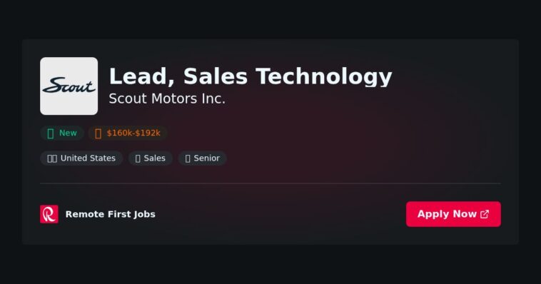 Scout Motors Inc. Seeks Lead for Sales Technology to Drive Electric Vehicle Sales Operations | News