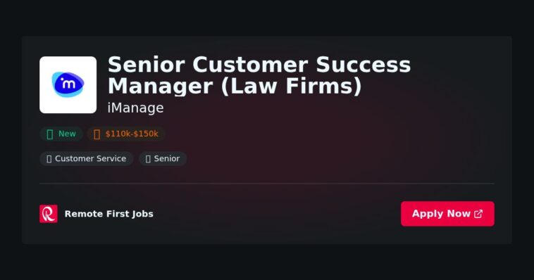 iManage Appoints New Senior Customer Success Manager to Enhance Client Relations in Law Firms | News 7 iManage Appoints New Senior Customer Success Manager to Enhance Client Relations in Law Firms | News